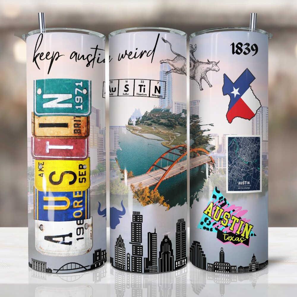 Austin City Tumbler, Austin Texas Tumbler, Stainless Steel Coffee Mug,